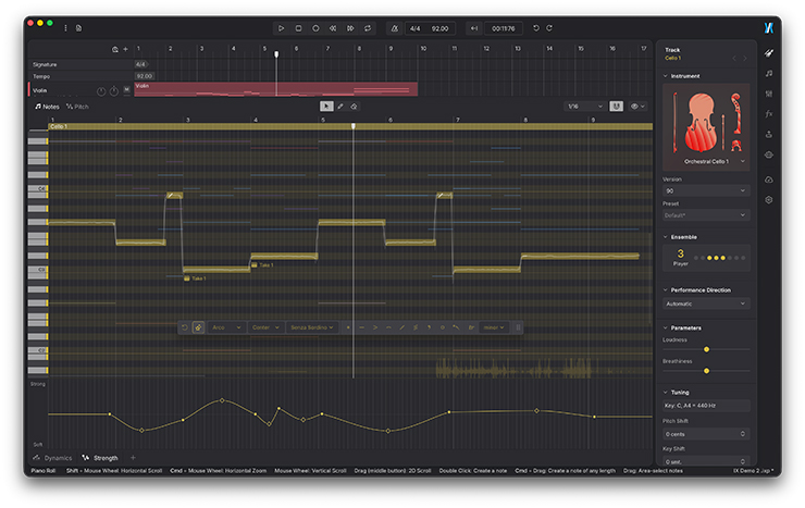 Lanes de automação e AI Performance Retakes no Instrument X