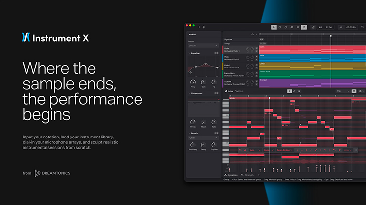 Interface do Instrument X da Dreamtonics